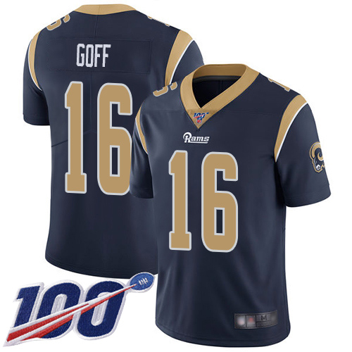 Los Angeles Rams Limited Navy Blue Men Jared Goff Home Jersey NFL Football #16 100th Season Vapor Untouchable->los angeles rams->NFL Jersey